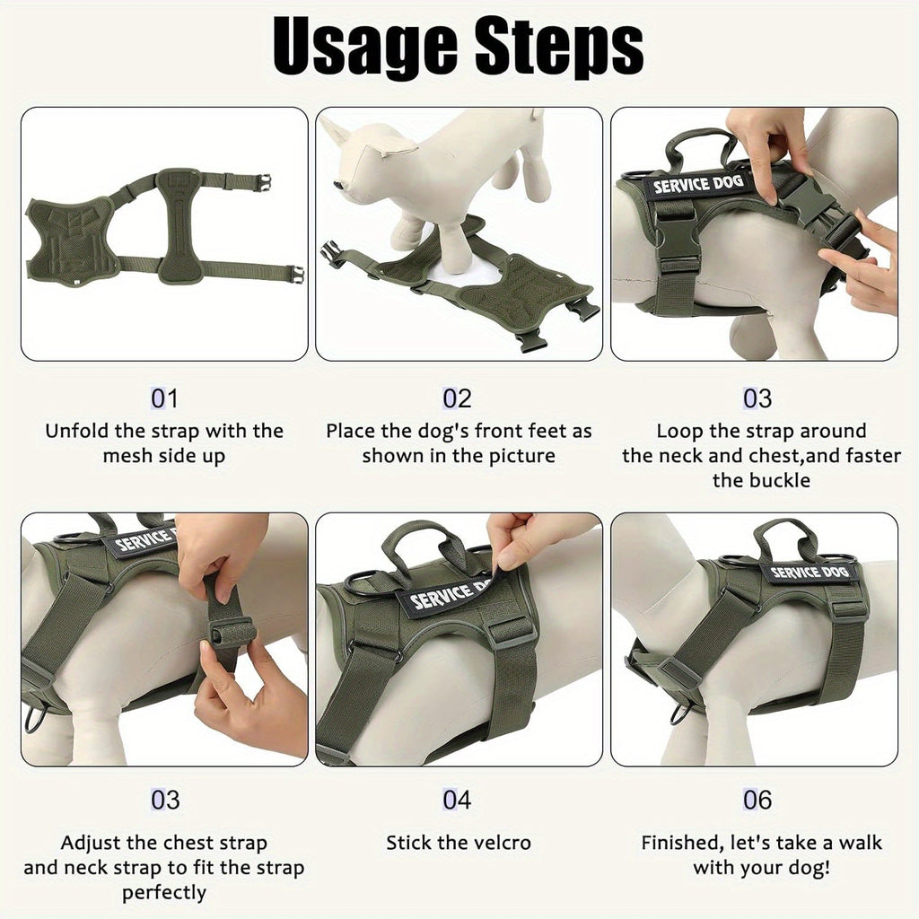 Reflective No-Pull Dog Harness with Patches – Adjustable Soft Mesh Vest Harness for Small, Medium & Large Dogs – S, M, L, XL - product image 4