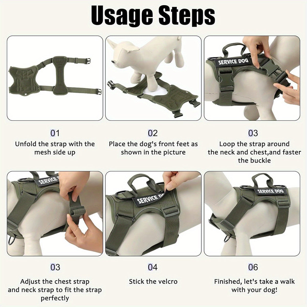 Reflective No-Pull Dog Harness with Patches – Adjustable Soft Mesh Vest Harness for Small, Medium & Large Dogs – S, M, L, XL - product image 4