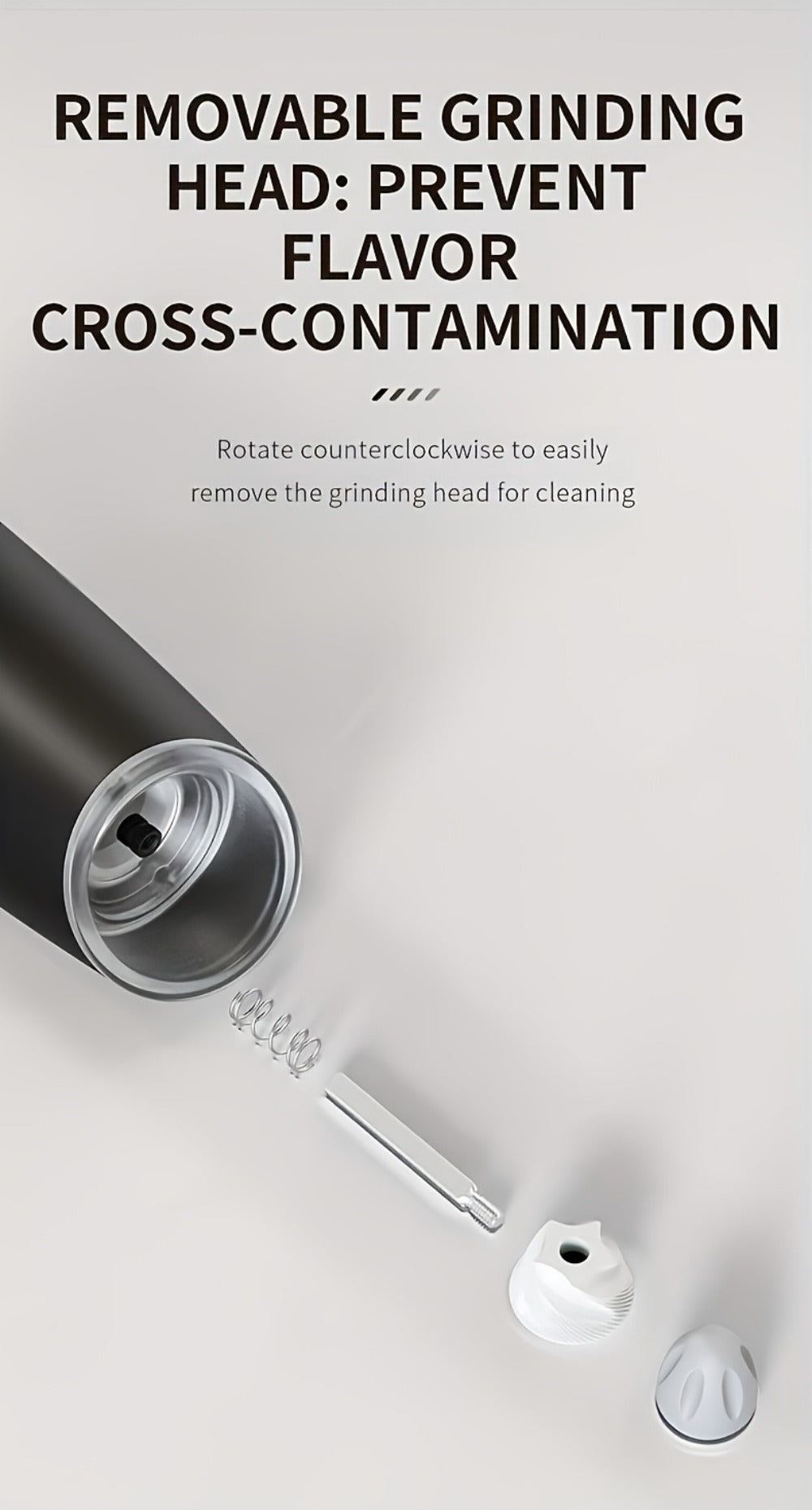 Electric Salt and Pepper Grinder Gravity Sensing USB Rechargeable with LED Light, One-Hand Operation Automatic Pepper Mill Adjustable Coarseness, Battery or Type-C Powered Kitchen  - product image 20