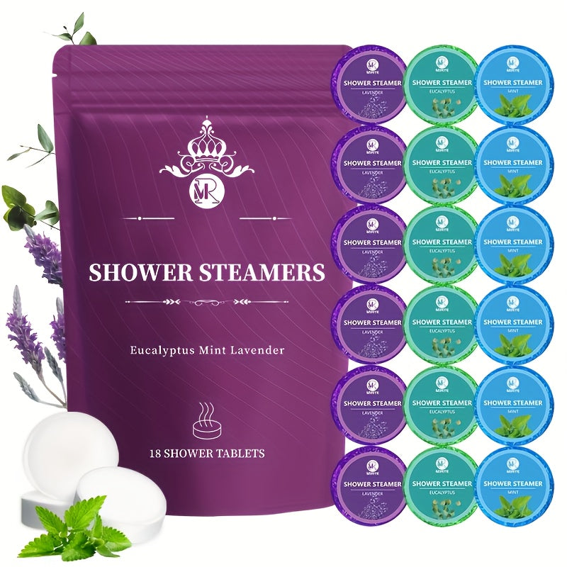 Aromatherapy Shower Steamers 18-Pack – Lavender Eucalyptus & Mint Essential Oil Shower Tablets | Spa Self-Care Bath Set for Men & Women | Stress Relief Sleep & Relaxation Gift for  - product image 8