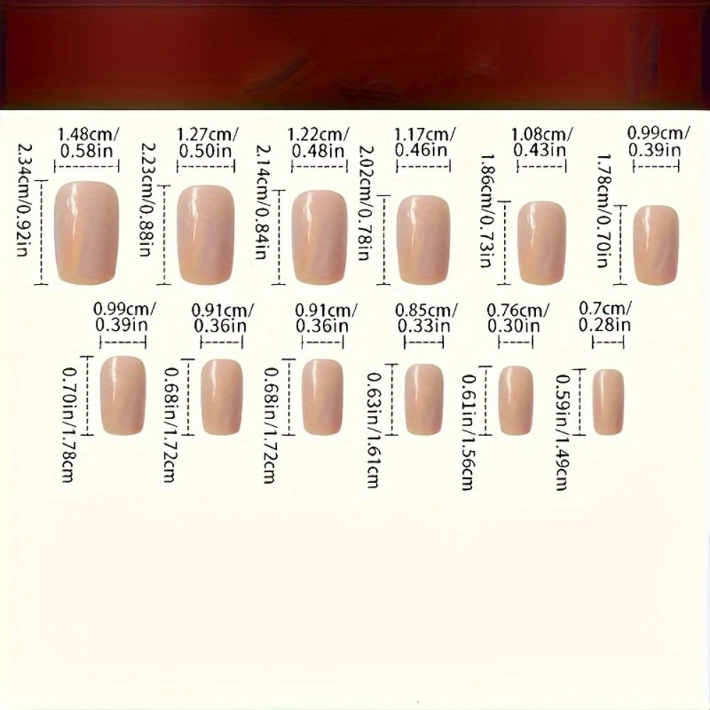 288pcs Press On Nails Mixed Color Square – White French Stripes Brown Blue Purple Gradient Glitter Heart Leaf Matte Reusable Fake Nails | Holiday Manicure Kit for Women | Valentine - product image 4