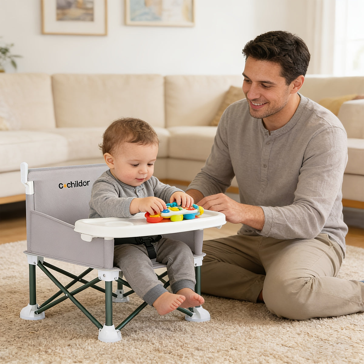 Cochildor Portable Booster Seat & High Chair with Detachable Feeding Tray - Lightweight Sturdy Frame, Ergonomic Kids Chair Suitable for Indoor/Outdoor, Travel - product image 12
