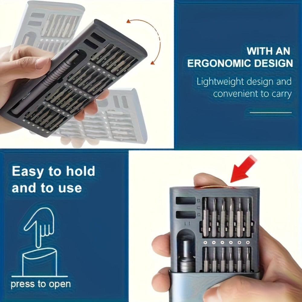 Precision Screwdriver Set 25PCS – Flat Head & Phillips Bits | Ergonomic Grip | All-in-One Kit for Electronics, Smartphones, Watches, Glasses & Jewelry Repair | Compact & Portable | - product image 5