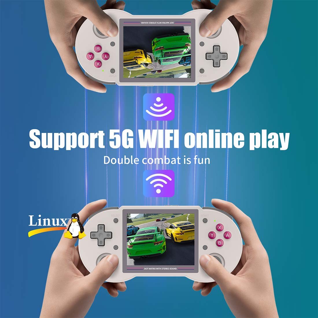 Anbernic RG353PS Handheld Game Console Linux RK3566 3.5-Inch 4:3 IPS HDMI Retro Emulator 3500mAh Plug and Play Wi-Fi Bluetooth for Everyday Use