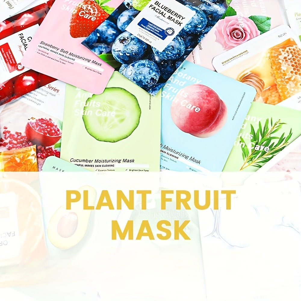 Rose & Fruit Essence Sheet Mask Set 40 Pack – Moisturizing Brightening Face Masks for Dry Dull Skin, Hydrating Skincare Gift for Women, All Skin Types - product image 5