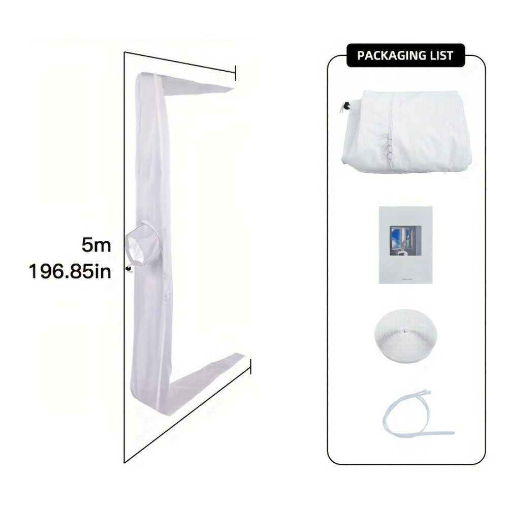 Portable AC Window Sealing Strip Universal | Adjustable Air Conditioner Exhaust Hose Seal Kit with Zipper & Adhesive | 4M 5M 220" 236" Sizes for All Portable Air Conditioners - product image 5