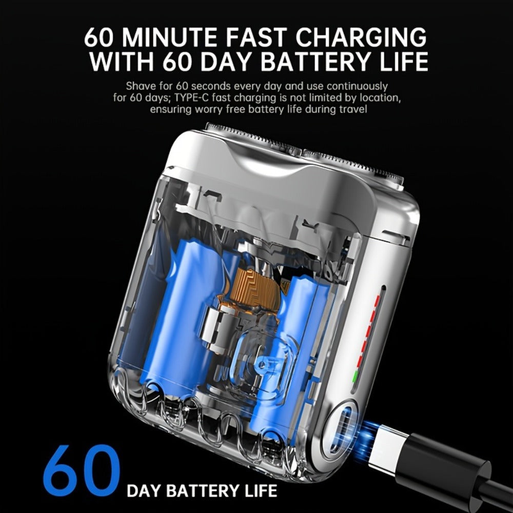 Electric Shaver for Men Magnetic Dual Blade Heads 2-Speed USB Rechargeable Mini Portable Razor Compact Travel Grooming Tool Multiple Colors Waterproof Version Available Orange Blac - product image 12