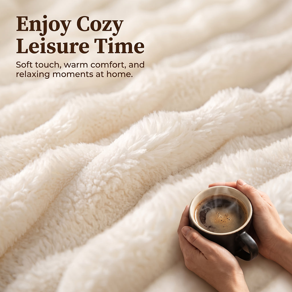 1pc Ultra-soft Faux Rabbit Fur Blanket, Comfortable and Warm, Suitable For All Seasons, Available In Multiple Colours, Multipurpose Blanket, Suitable For Bed - product image 12