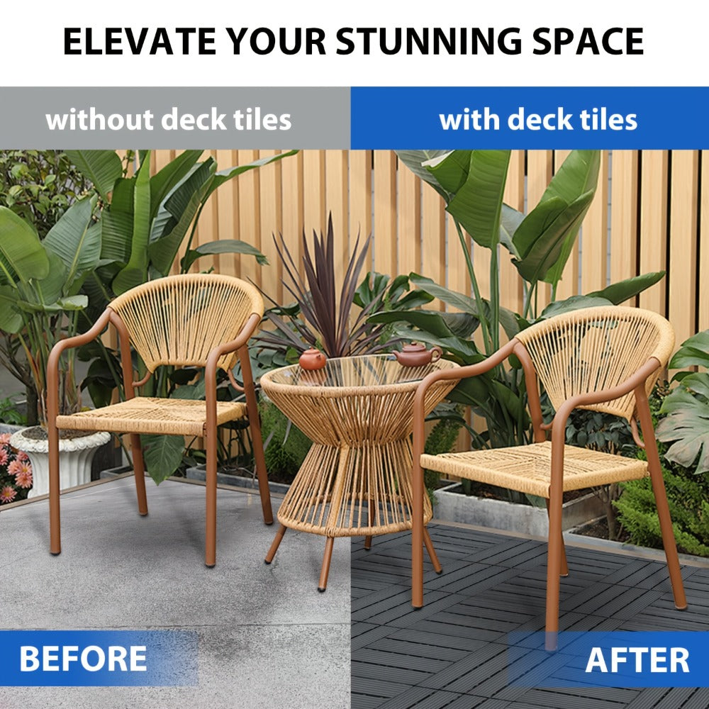 Interlocking Deck Tiles 44pcs 12"x12", Waterproof Outdoor Patio Flooring Tiles, PP Plastic Interlocking Floor Tiles for Balcony Pool Backyard Terrace, Easy Install All-Weather Anti - product image 4