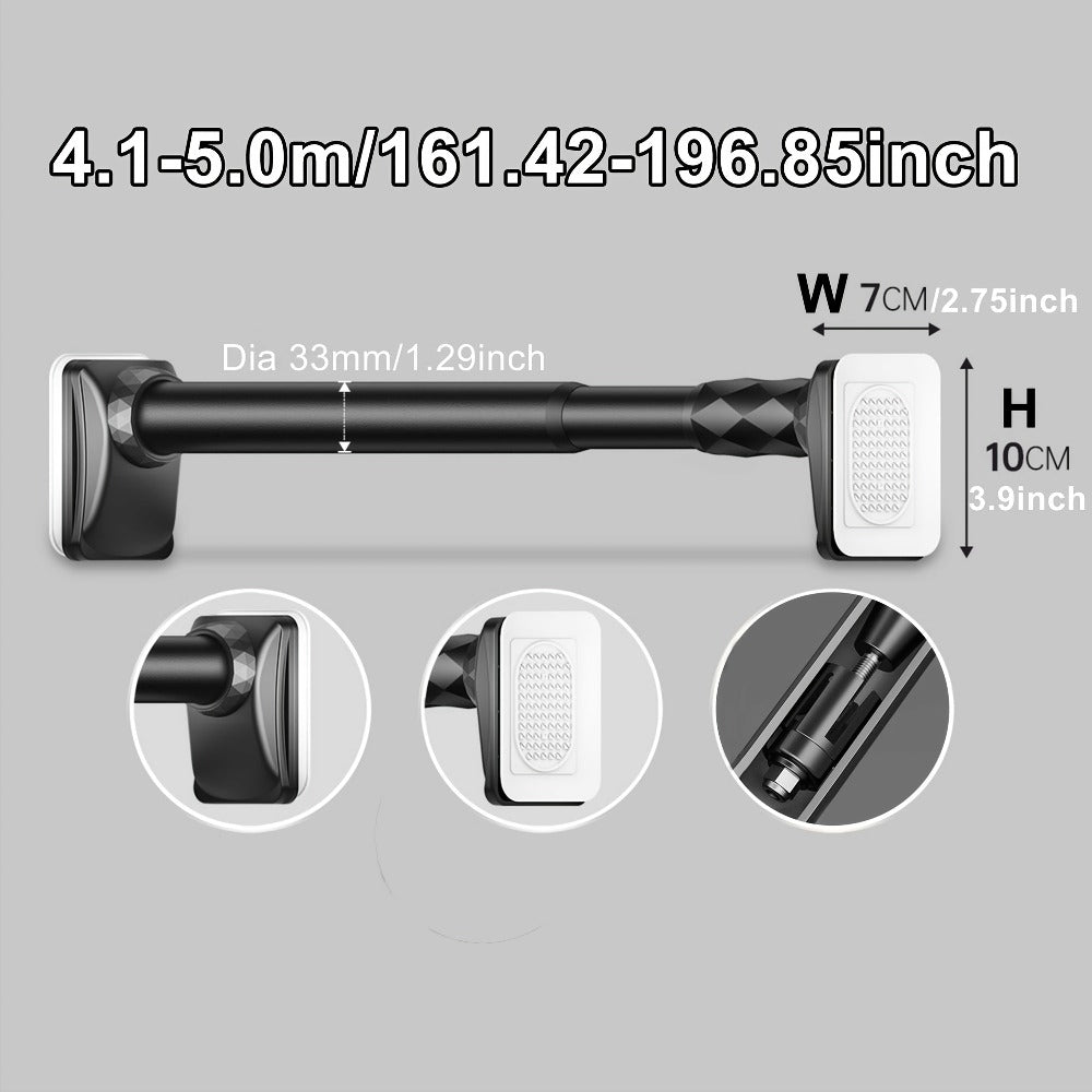 Telescopic Curtain Rod No Drill 15.75"-196.85" Adjustable Shower Curtain Rod 33mm for Large Windows - product image 19