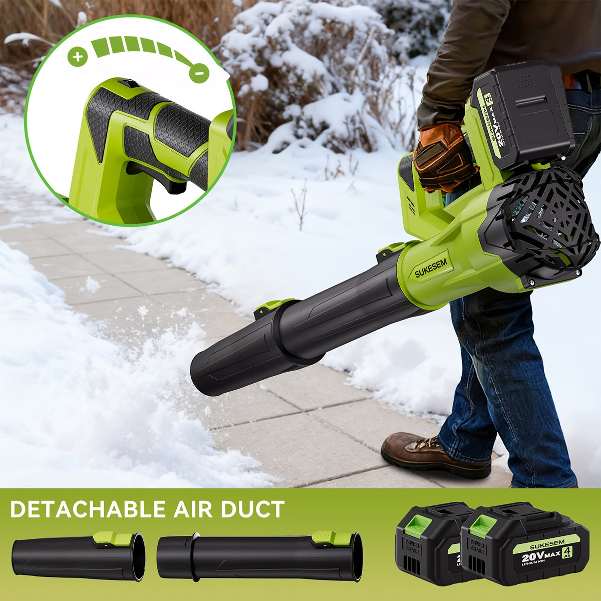 Turbo Jet Dryer, Electric Wireless Snow Blower | 20V/4.0AH Battery, High-Pressure Air Dryer, Handheld Snow Removal Machine, Plastic Material, Rechargeable - product image 5