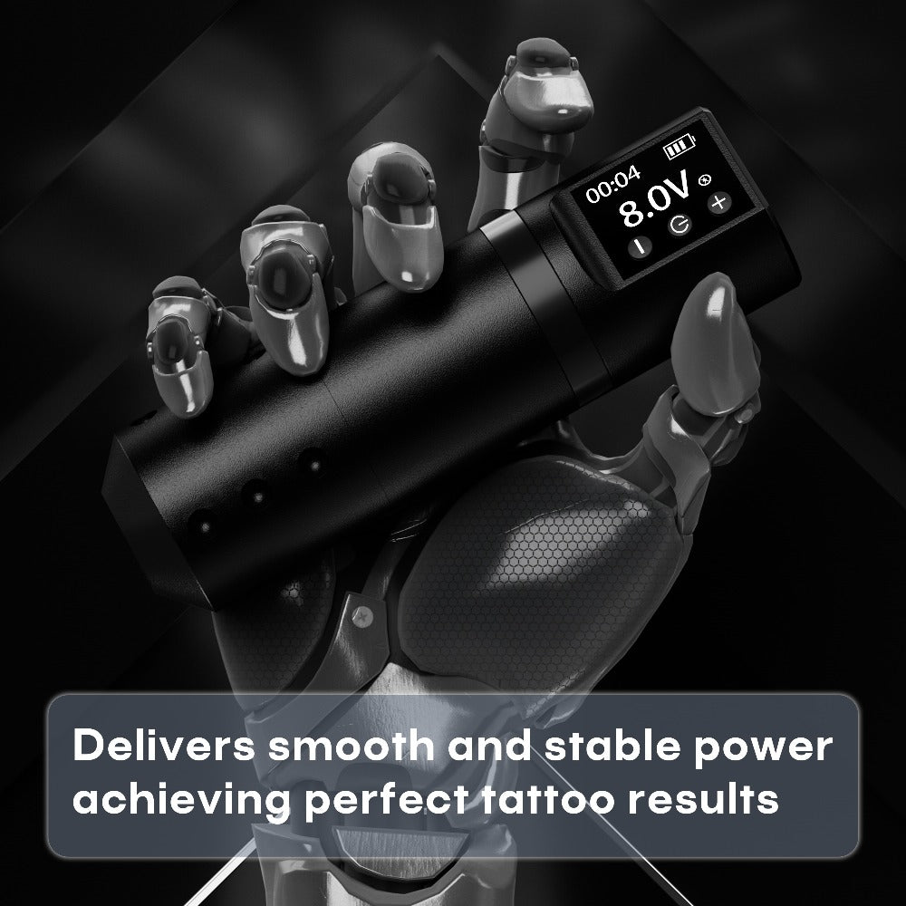 Wireless Tattoo Machine Kit Complete - POSEIDON V5 Rotary Pen with LCD Screen 1500mAh Battery 6H Runtime 10 Needles 11 Ink Bottles Full Tattoo Supplies for Beginners & Professional - product image 4