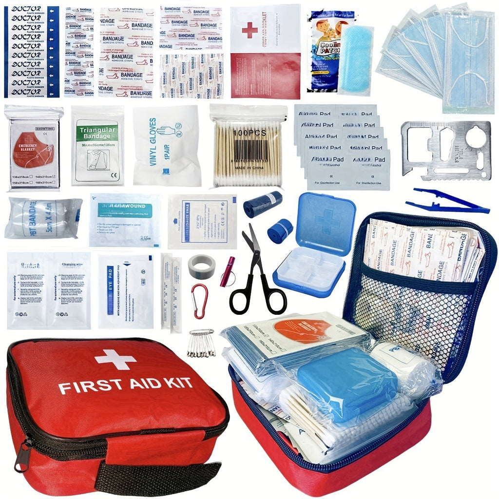 344-Piece Emergency First Aid Kit with Tourniquet & Thermal Blanket – Travel-friendly Survival Kit for Camping, Hiking, Car, Home, Office, School & Outdoor - product image