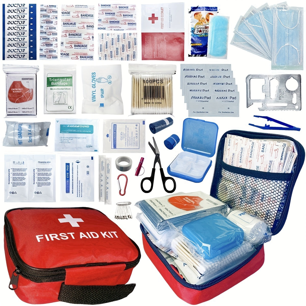 344-Piece Emergency First Aid Kit with Tourniquet & Thermal Blanket – Travel-friendly Survival Kit for Camping, Hiking, Car, Home, Office, School & Outdoor - product image