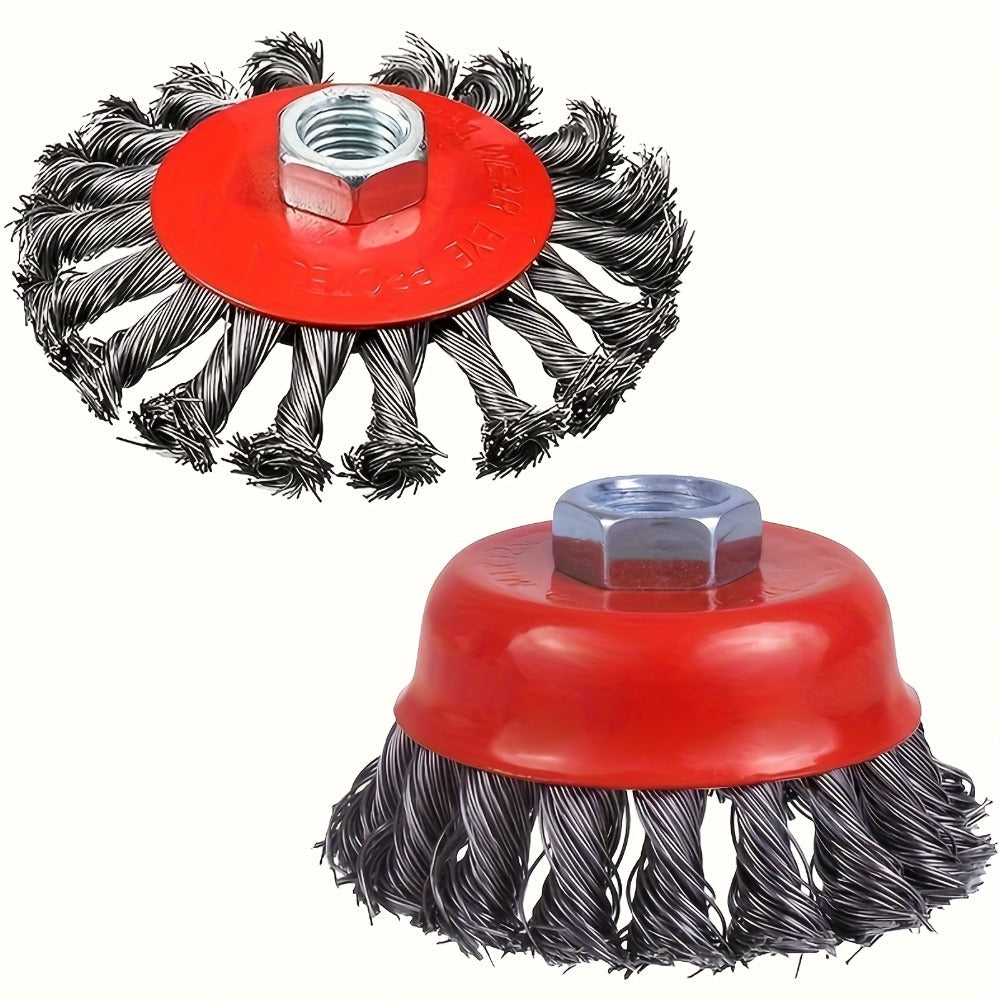 Wire Wheel Cup Brush 4 Inch Stainless Steel for Angle Grinder 2 Pack Metal Cleaning Rust Removal Paint Stripping Weld Cleaning Tool for DIY Professional Mechanics Craftsmen - product image 3
