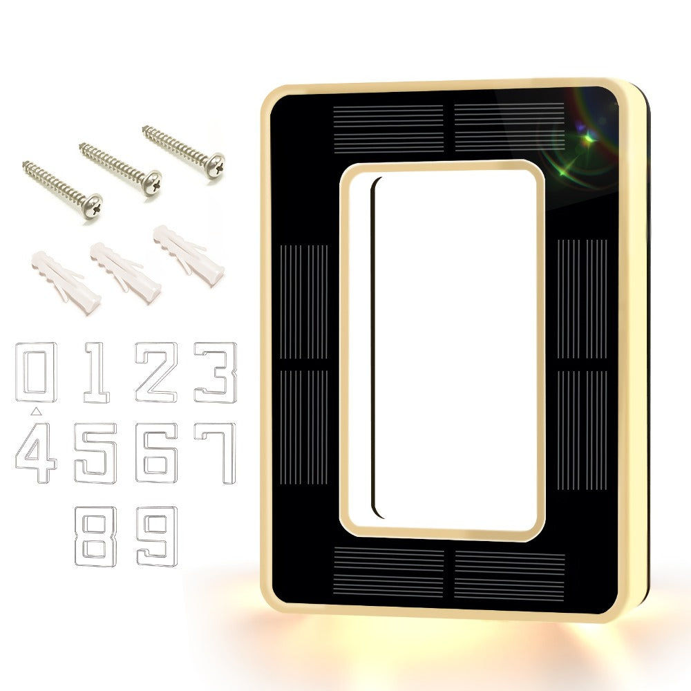LED Solar House Number Light 6.7 Inch Wall Mounted – Smart Sensor Illuminated Address Number for Home Decor, No Wiring Energy-Saving Solar Powered Outdoor Light - product image 3
