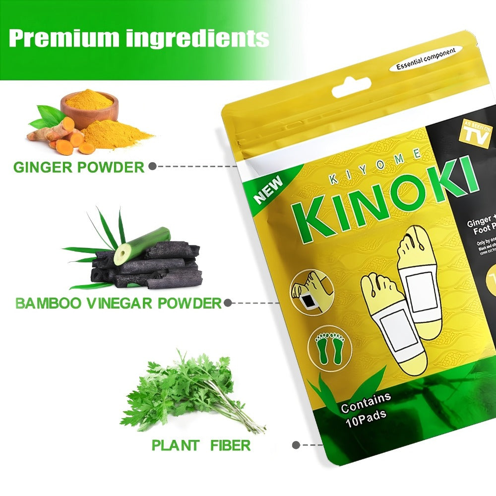 Foot Detox Patches Bamboo Vinegar & Ginger 60 & 160 Pcs - Deep Cleansing Natural Plant Ingredients Alcohol-Free Overnight Moisturizing Foot Pads for Tired Aching Feet - Green Golde - product image 10