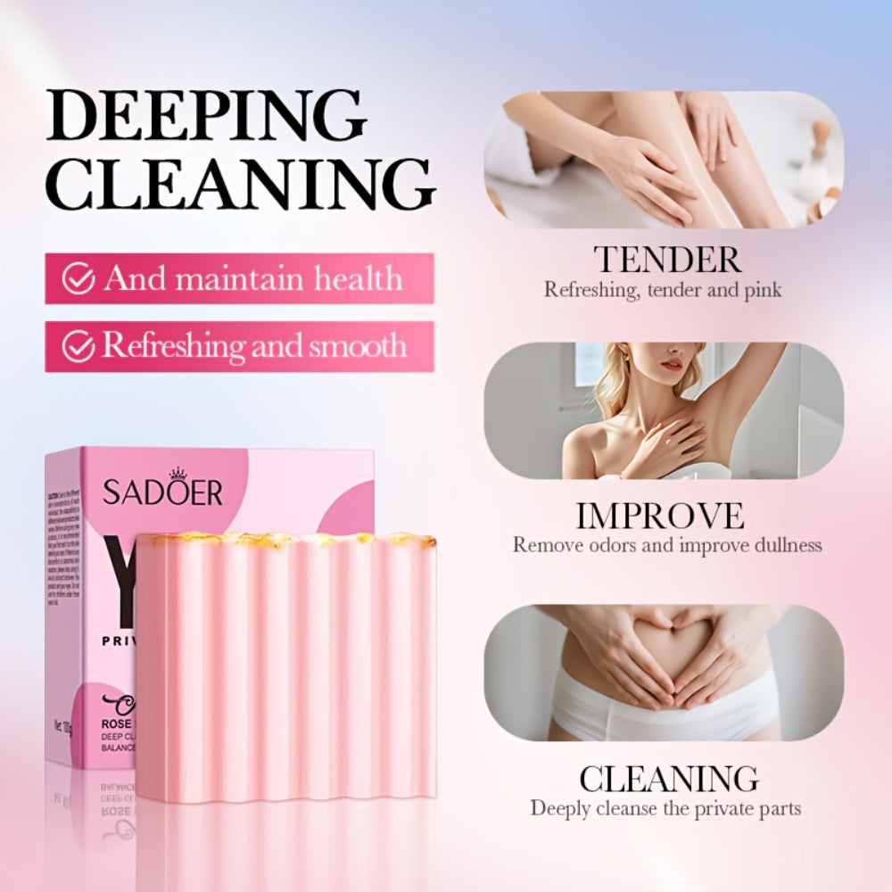 Intimate Cleansing Soap Rose Essence Built-in Bubble Net Rich Foam pH Balance Moisturizing Private Parts Soap for Women Peach Strawberry 2pcs 4pcs - product image 10