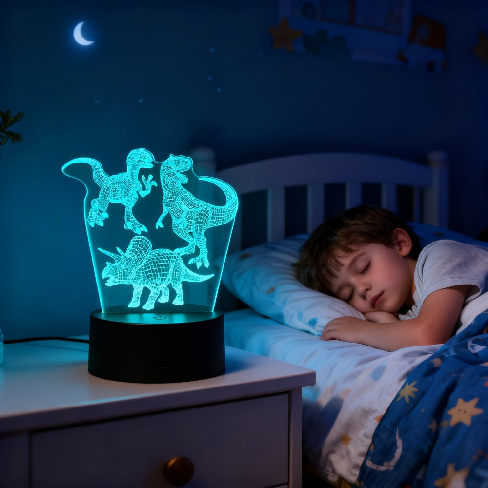 3D Holographic Dinosaur Night Lamp 16 Color Changing T-Rex LED Bedside Lamp Remote Touch Control Adjustable Brightness Kids Room Decor Gift Boys Girls Jurassic - product image 5