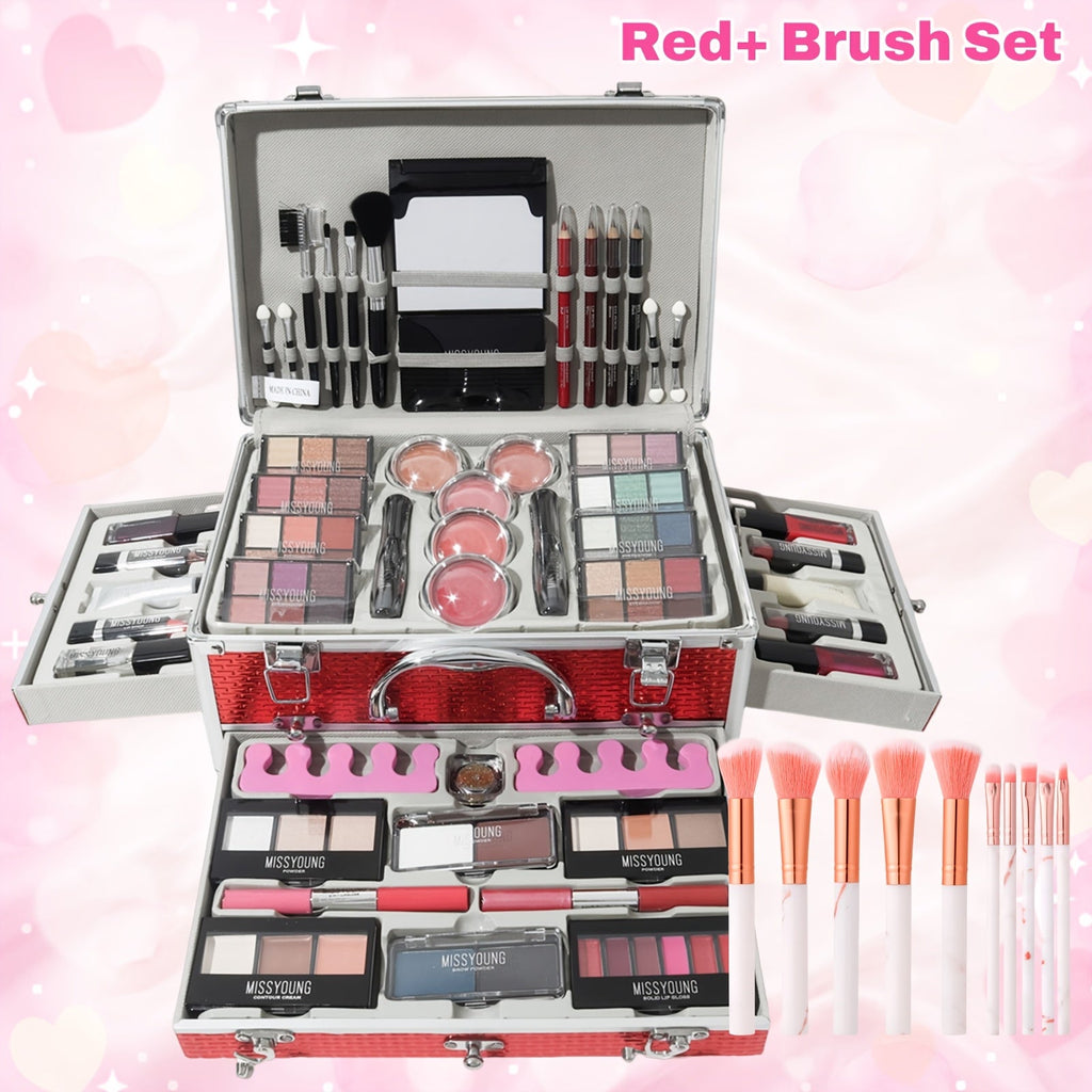 106-Piece Luxury Makeup Gift Set Complete Full Face Beauty Kit – Eyeshadow Palette Lipstick Lip Gloss Blush Mascara Eyeliner Concealer Loose Powder & 10 Marble Brushes for Women Be - product image 19