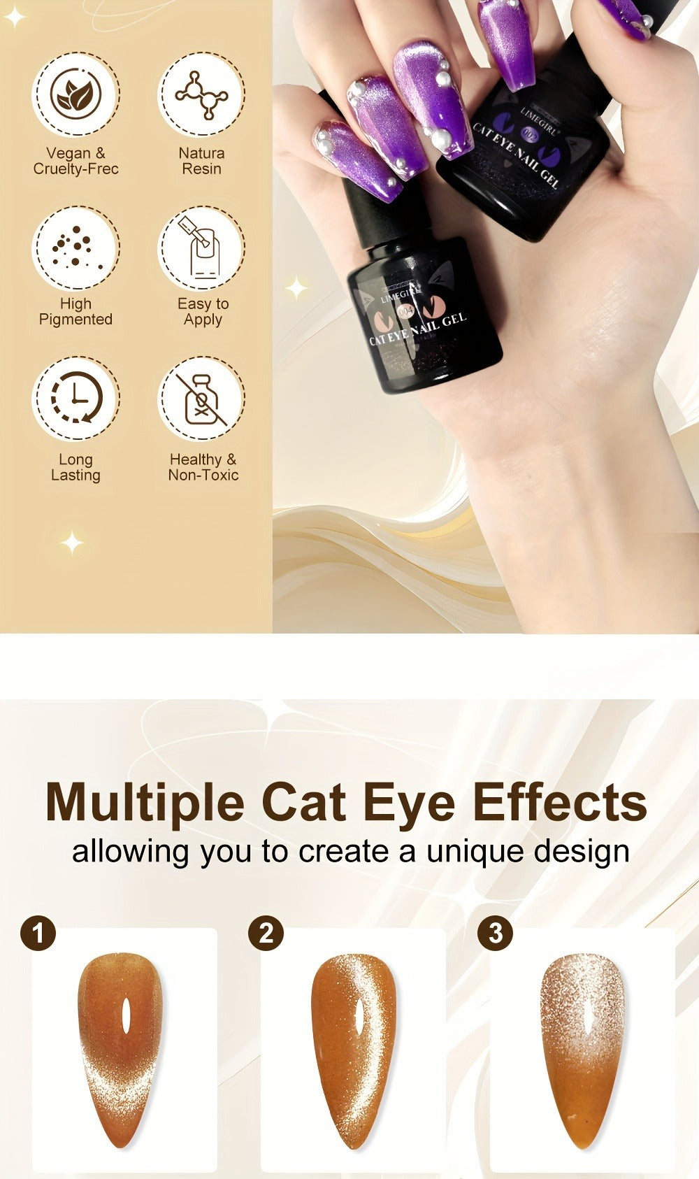 Cat Eye Gel Polish 8ml Holographic Chameleon Flash — Magnetic Sand 3D Color-Shifting Semi-Permanent UV LED Gel Varnish for Salon & Home DIY Nail Art, Gift for Women - product image 12