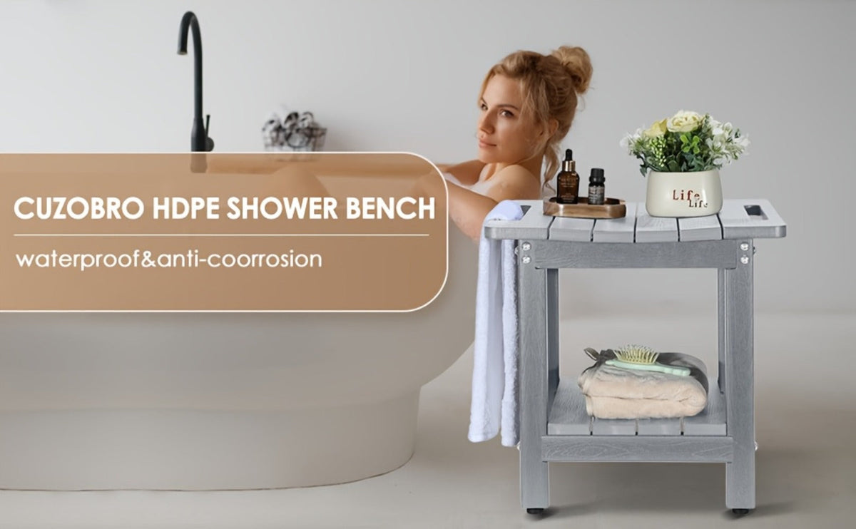 Shower Stool Bathroom Bench Non-Slip Waterproof Bath Seat for Elderly Seniors Disabled Adults Inside Shower Tub Lightweight Sturdy Bathroom Chair - product image 10
