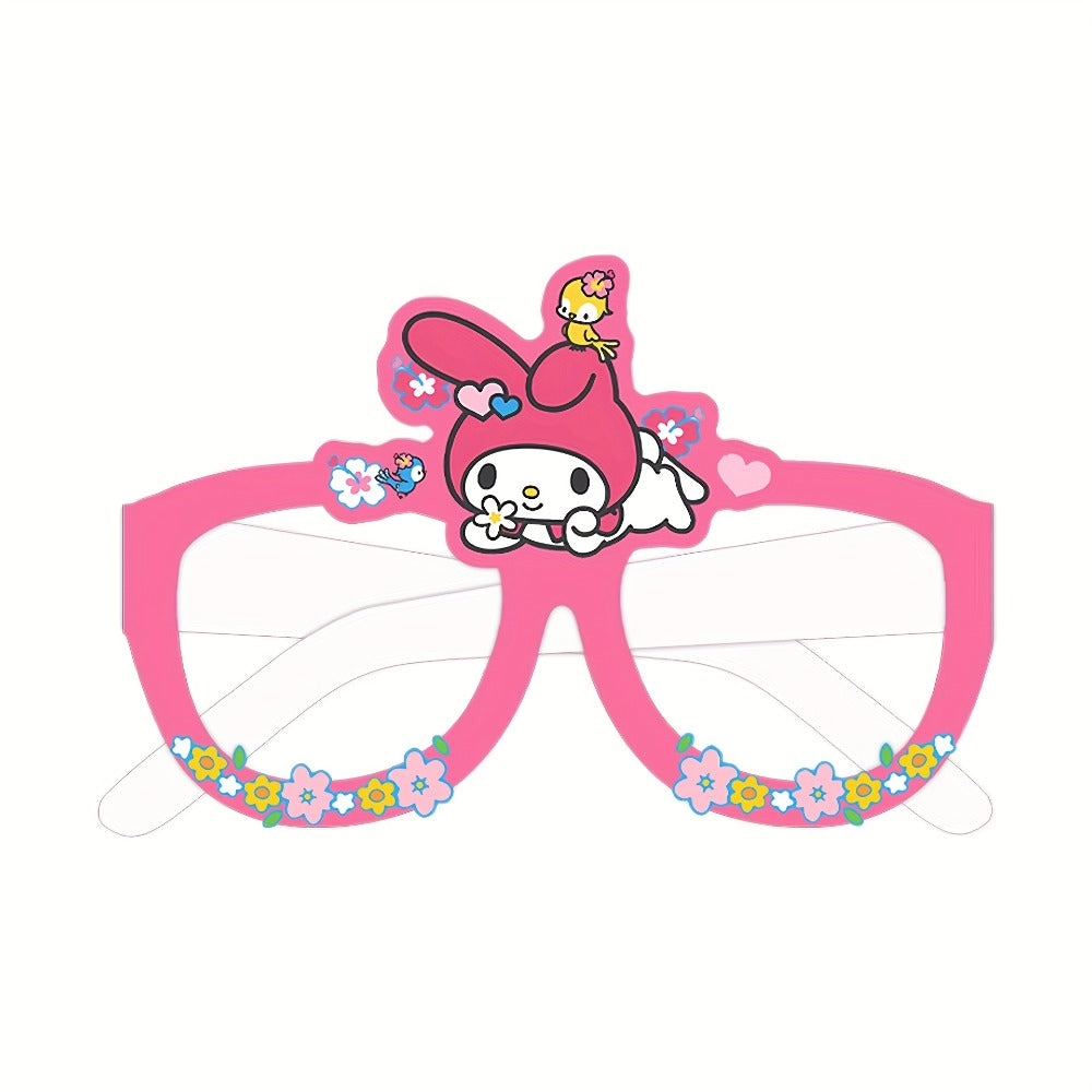 Licensed Paper Party Eyewear for Birthday Party Favors, Holiday Celebrations, Kawaii Themed Events & Seasonal Decor | Sanrio Photo Booth Glasses Props 12 Pcs Hello Kitty Kuromi My Melody Cinnamoroll Gudetama