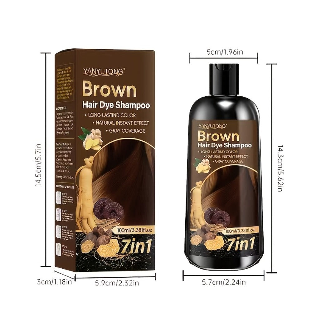 7-in-1 Gray Hair Coverage Color Shampoo with Ginger Oil Biotin & Rosemary — Gentle Scalp-Safe Formula, No Ammonia, Long-Lasting Color, 3 Shades Brown Chestnut Brown Black, Men & Wo - product image 5