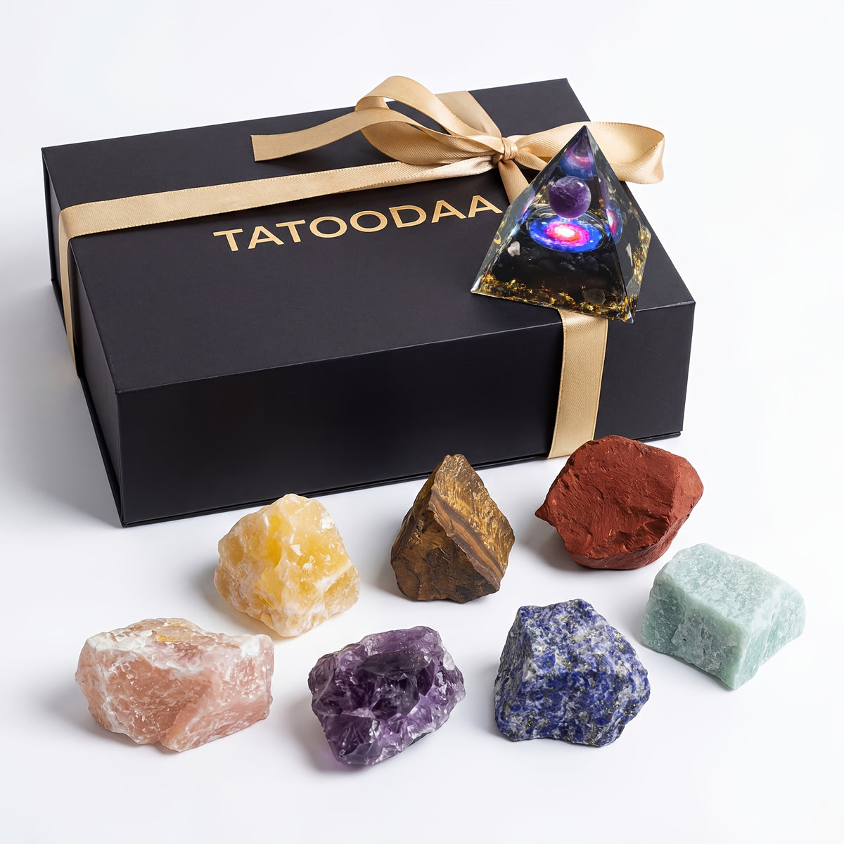 35 pcs Crystal Set For Meditation, 7pcs Set Of Raw Chakra Crystals, Pyramid-shaped Reiki Genuine Crystals, Suitable For Home and Office Decor, Birthday Gifts - product image 3
