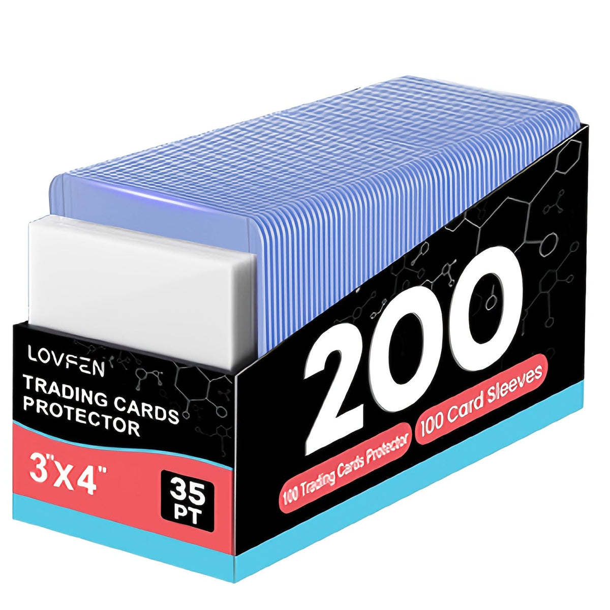 100/200/500/2000 Count Regular Top Loading Card Holders for Baseball Football Sports Trading Cards | Card Toploads & Sleeves 3x4 Hard Plastic Combo