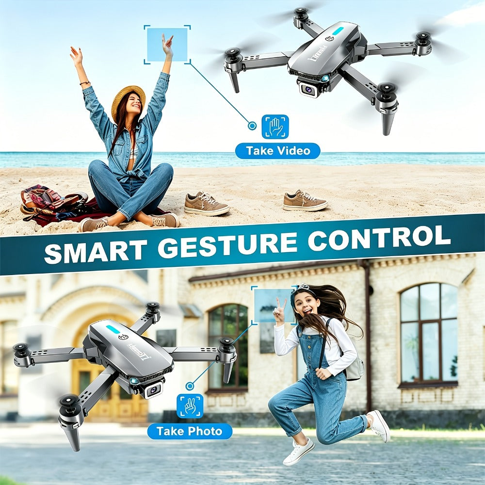 Beginner Vlogging Aerial Photography Quadcopter Gift for Kids Teens Adults | Foldable HD Camera Drone Free Storage Bag USB-C Charging 3D Flips Single or Dual - product image 2