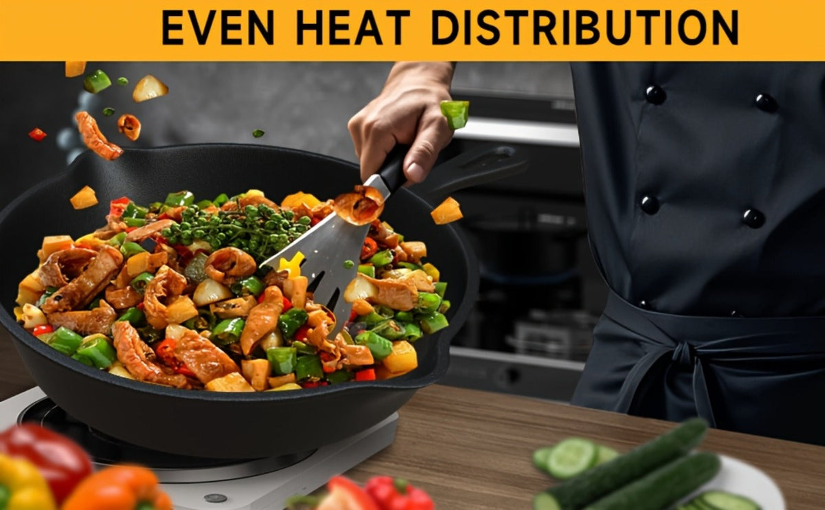 Cast Iron Skillet Set 3pcs - Non-Stick with Drip Spout, Pre-Seasoned Cookware for Holiday Cooking RV Campfire Outdoor Grilling, Heavy Duty Kitchen Frying Pan Set - product image 12