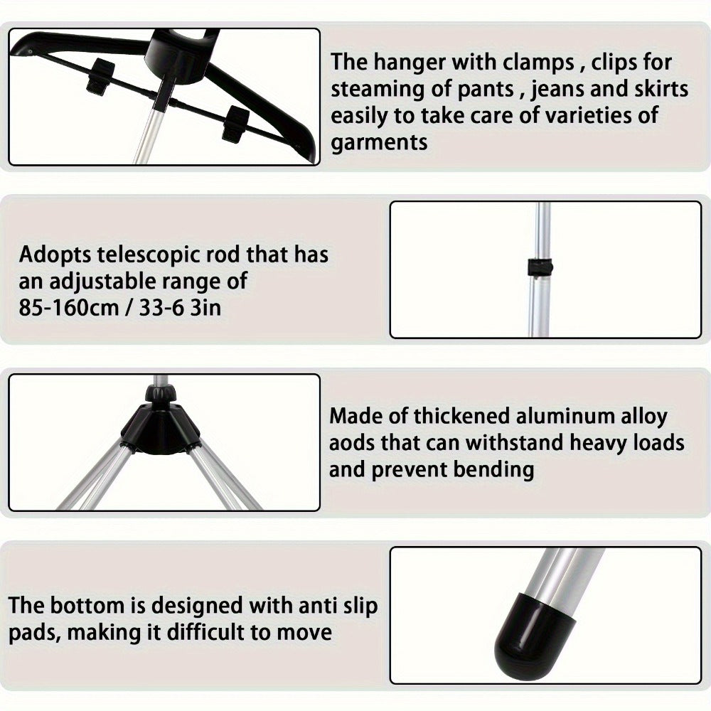 Clothes Drying Rack Foldable Height Adjustable Telescopic Ironing Rack, Aluminum Alloy Garment Rack with 360° Rotating Arm, Multi-Layer Hanging Drying Stand, Space-Saving Laundry R - product image 16