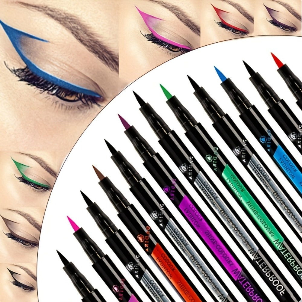 Fine Tip Liquid Eyeliner Pen 12-Pack – Long-Lasting Smudge-Free Precision Eye Liner, Natural Makeup Effect No Tingle Formula, All Skin Tones, Daily Wear Performances & Parties Wome - product image