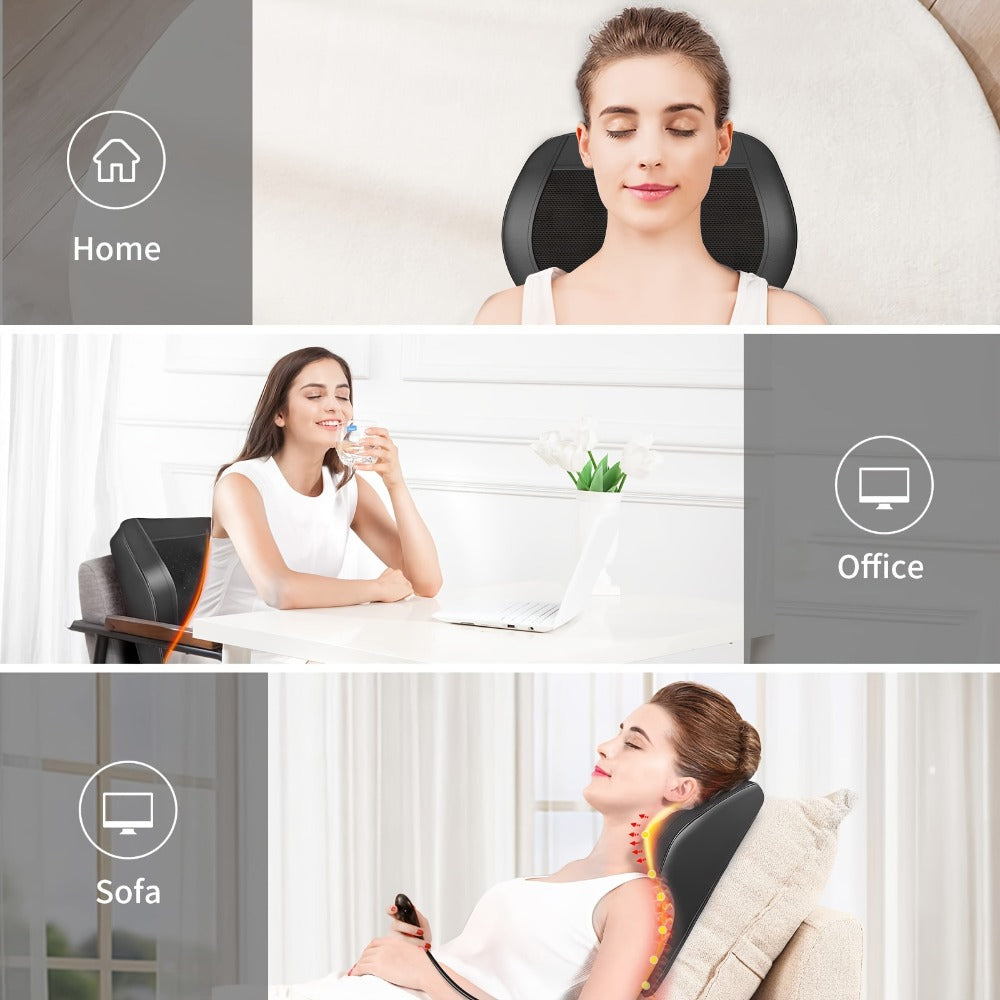 Shiatsu Back Massager with Heat Deep Tissue 3D Kneading for Neck Shoulder Back 3 Massage Modes 2 Heating Levels Electric Body Massager Gift for Mom Dad Women - product image 7