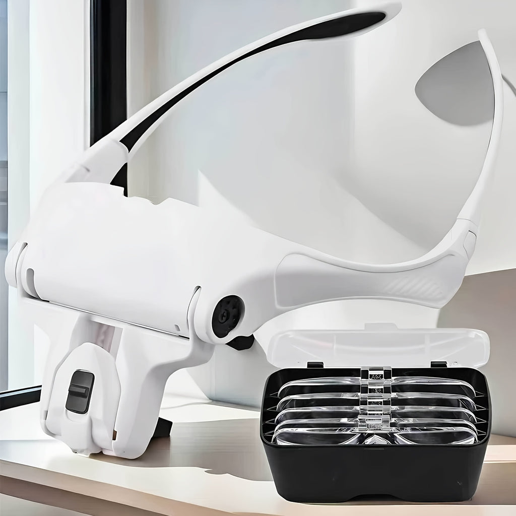 Head-mounted Magnifier with LED Illumination, Model Making Magnifier, Adjustable Headband, 5 Interchangeable Lenses 1.0X/ 1.5X/ 2.0X/ 2.5X/ 3.5X for Reading - product image 15