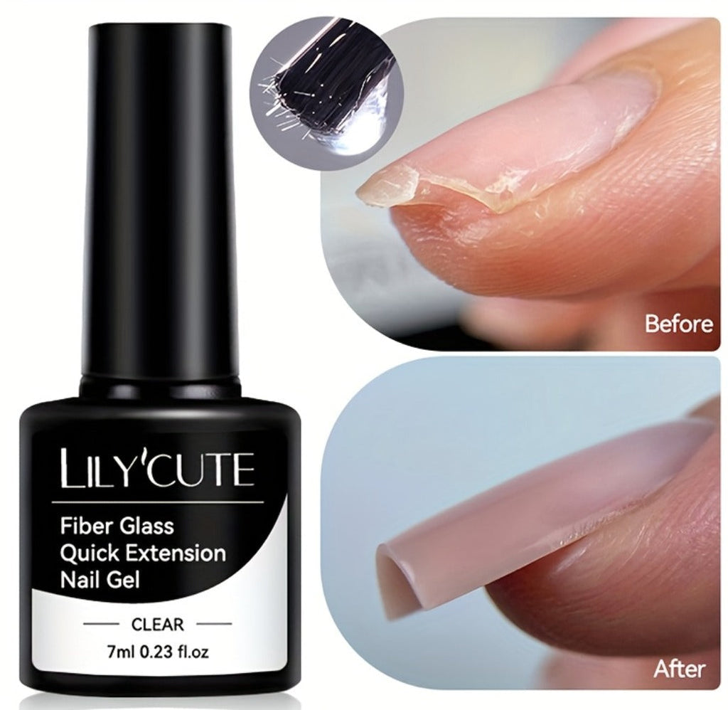 Nail Extension Builder Gel 3pcs - Fiberglass Construction Gel for Broken Nail Repair & Nail Extension, Clear UV LED Soak-Off Fiber Glass Gel Varnish, DIY Salon Nail Kit - product image 14