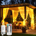 Curtain Lights for Gazebo Outdoor, 330 LED 10ft x 10ft Waterfall Fairy Lights Battery Operated with Remote, IP65 Waterproof Hanging String Lights with 8 Modes for Bedroom Porch Pat - product image 18