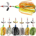 Spinnerbait Buzzbait Fishing Lures 6pcs 3/4oz Multicolor Bass Lure Set with 3D Eyes Rotating Blade Steel Wire Frame for Freshwater Saltwater Bass Trout Salmon - product image 2