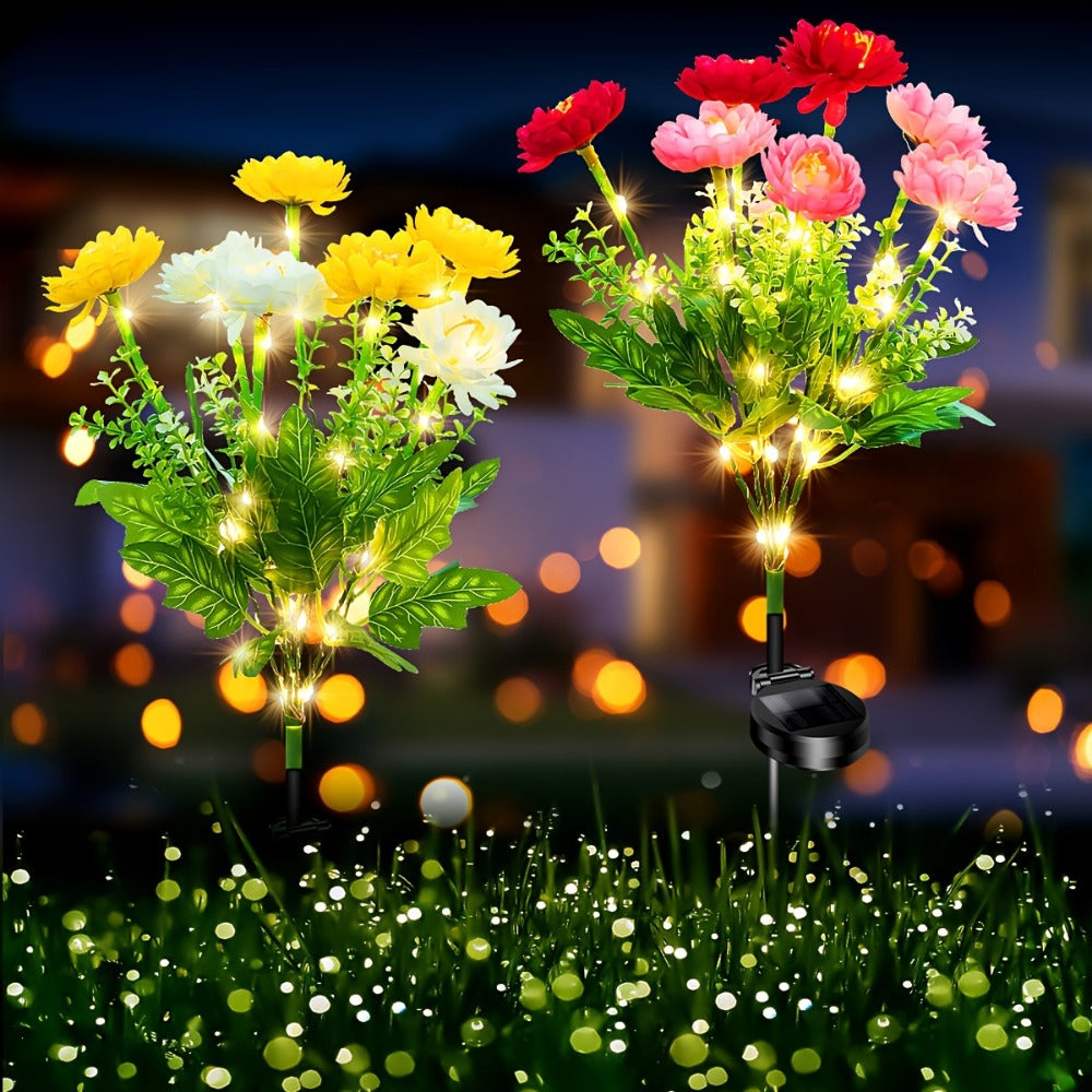 Solar Garden Lights Outdoor Waterproof – 5pcs Simulated Snow Lotus Flower LED Stake Lights for Lawn, Garden, Pathway, Courtyard, Patio Decor, Warm White Glow, Holiday Gift - product image 7