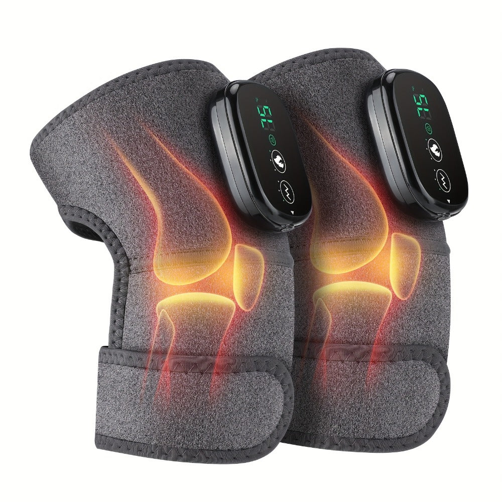 Heating Knee Massager 3-in-1 Wireless Vibrating Knee Brace - Electric Heating Pad with Vibration Massage for Knee, Shoulder & Elbow Pain Relief, Universal Fit, Gray - product image 13