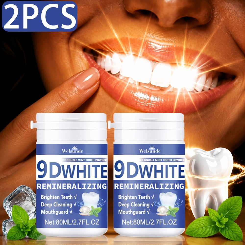 Hydroxyapatite Tooth Powder 2-Pack Remineralizing Fluoride-Free Deep Cleaning Whitening Mint Toothpowder for Sensitive Teeth Enamel Repair Daily Oral Care Gift - product image