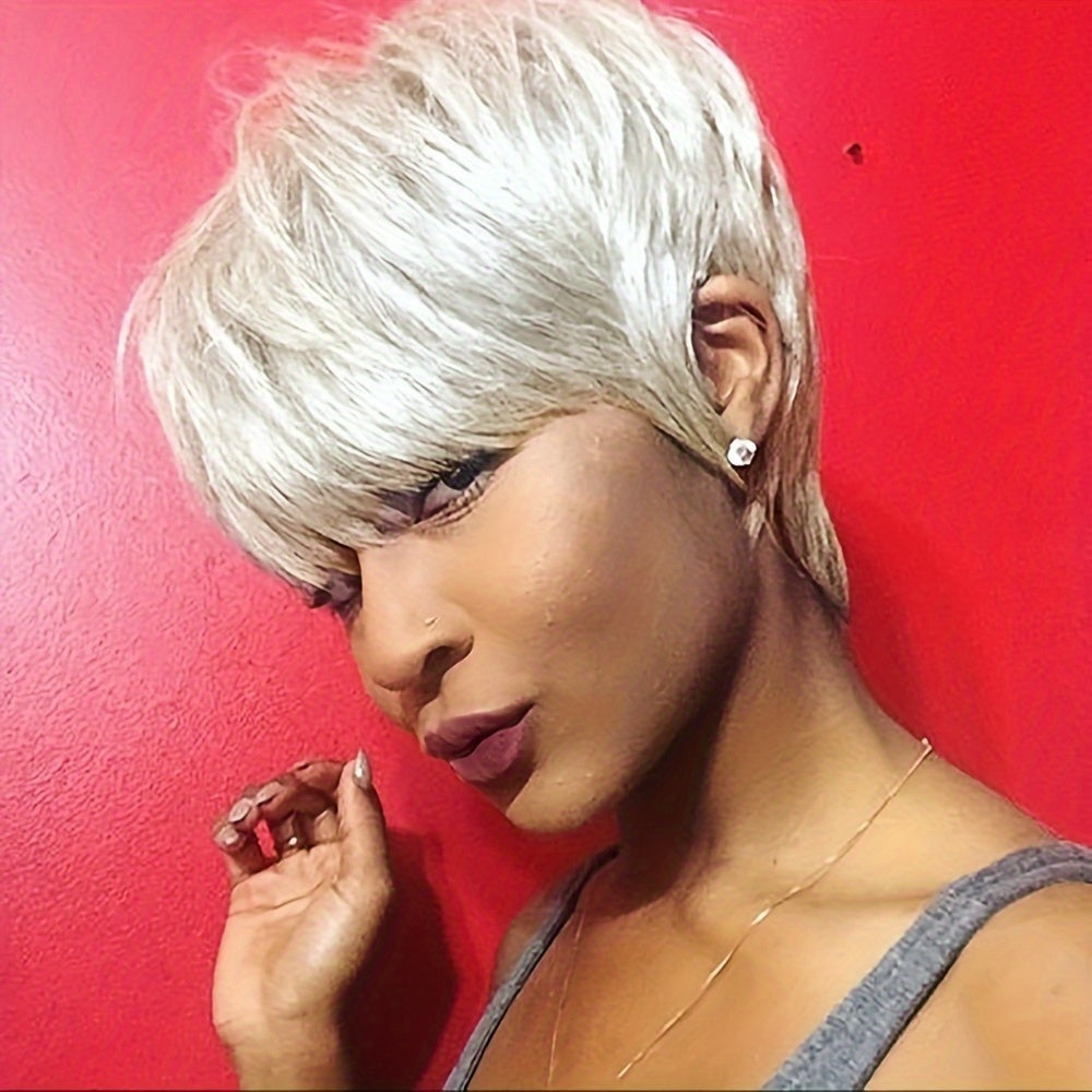 Short Pixie Cut Wig with Bangs Women Synthetic Hair 4 Inch | Lightweight Layered Natural Look | Multi-Color Halloween Cosplay Christmas Party Everyday Wear - product image 13
