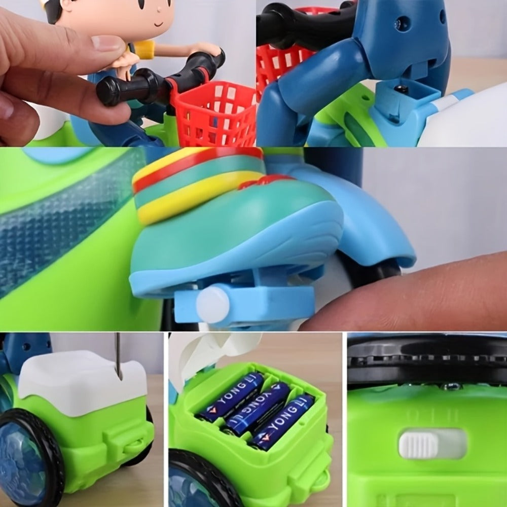 Push & Power Dual-Mode Stunt Vehicle for Toddlers Boys Girls, Birthday Christmas Gift (Multiple Colors) | Kids Electric Tricycle Toy Motorcycle with 360° - product image 17