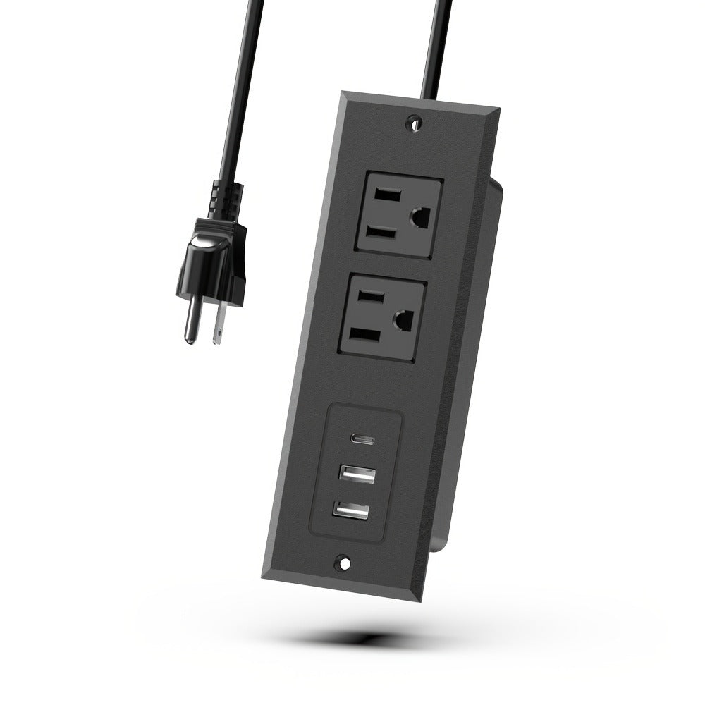 Recessed Power Strip Flush Mount Desk Outlet with USB-C & USB-A Ports In-Desk Power Grommet for Conference Room Office Table Furniture 1.5m Cord - product image 17