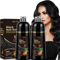 Grey Hair Coverage Shampoo 2 Pack 3-in-1 Herbal Hair Dye Kit with Plant-Based Squalane Colors in Minutes Includes Gloves Earmuffs Headgear Shawl Black Dark Brown Chestnut 500ml Eac - product image 15