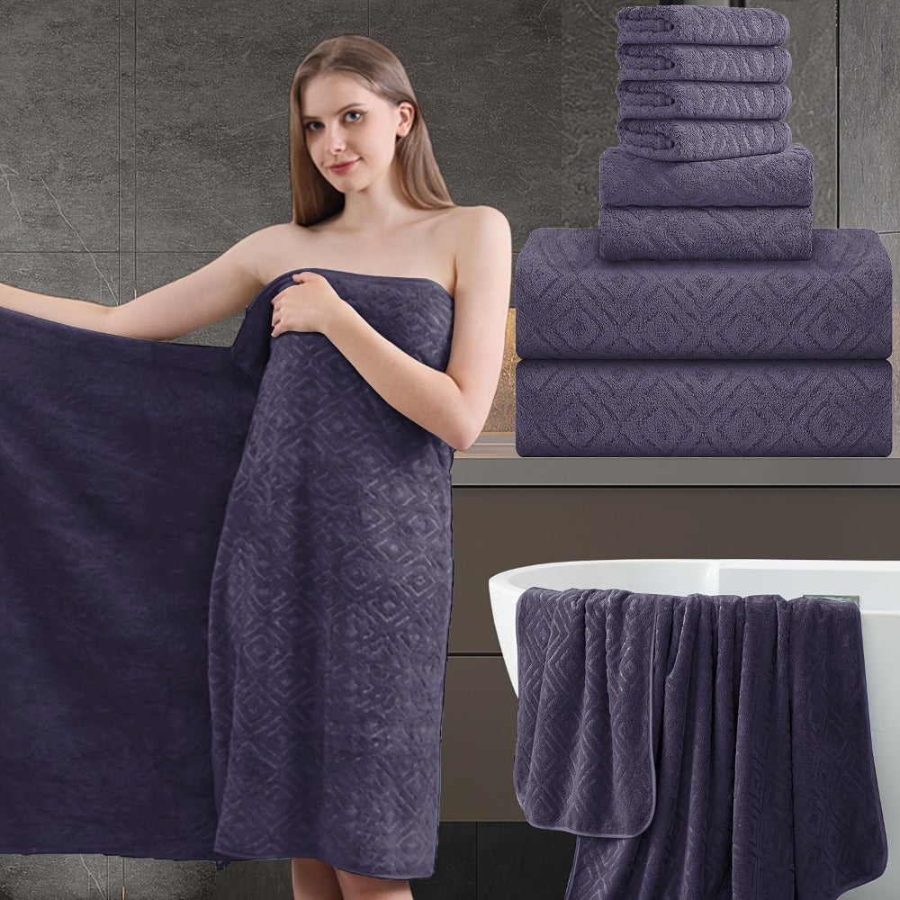 700GSM Bath Towel Set 8 Piece Extra Large Ultra Soft Thick - Highly Absorbent Quick Dry | 2 Oversized Bath Towels 2 Hand Towels 4 Washcloths | 16 Colors | Bathroom Hotel Gym Spa Ad - product image 25