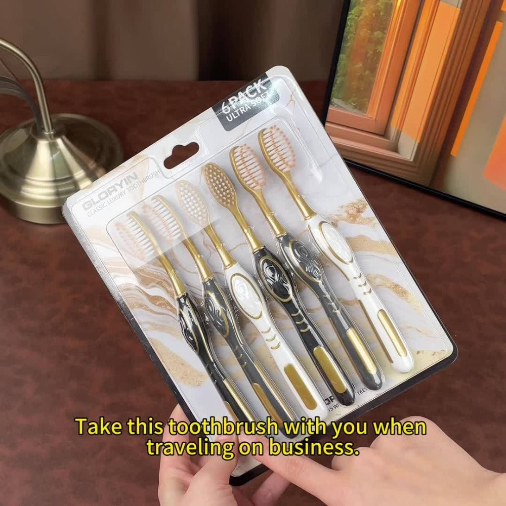 Gloryin Soft Bristle Toothbrush Set Anti-Slip Olive Handle Full Size Head Gentle Gum Care Daily Oral Hygiene for Adults Couples Household Travel 6pcs 12pcs Value Pack - product image 10