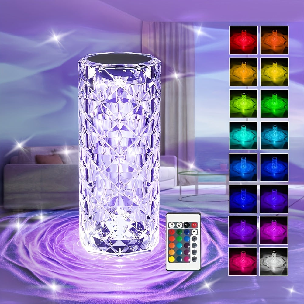 RGB Diamond Crystal Table Lamp Touch & Remote Control, 16 Colors 10 Brightness 4 Modes Dimmable LED Night Light, Aesthetic Mood Ambient Lighting for Bedroom Bedside Gaming Room Dec - product image 6