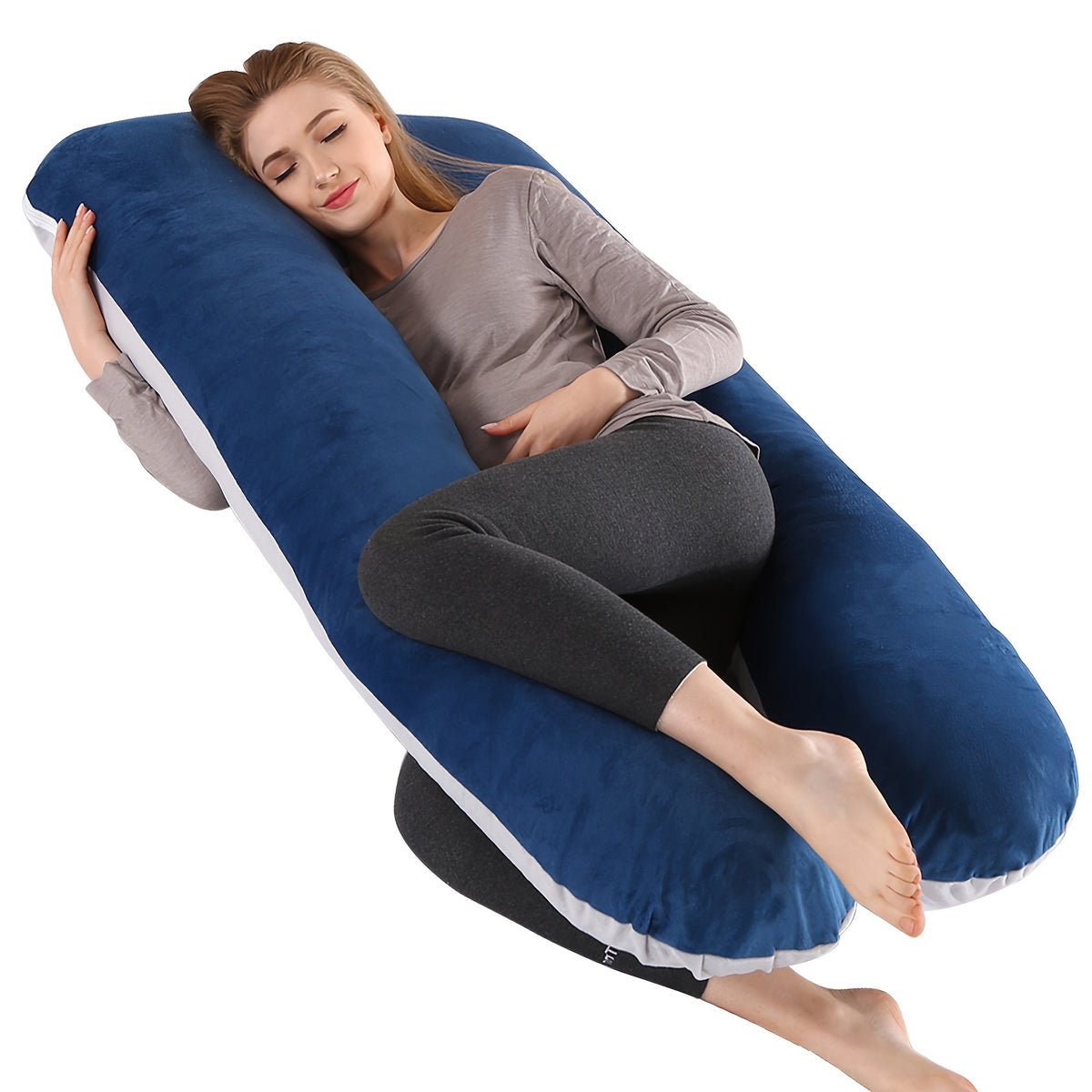U-Shaped Maternity Pillow for Back, Neck, and Leg Support – Soft, Portable, and Comfortable Polyester Pregnancy Pillow for Expecting Moms, Hand Wash or Dry - product image 7